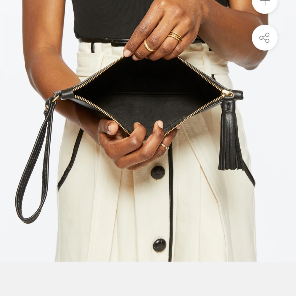 Fount Finley Leather Wristlet Clutch -Midnight Blue
